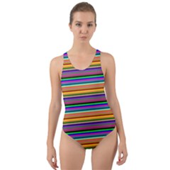 Pattern Cut-out Back One Piece Swimsuit by gasi