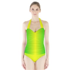 Pattern Halter Swimsuit by gasi