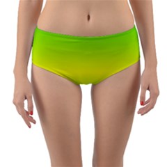 Pattern Reversible Mid-waist Bikini Bottoms by gasi