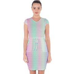 Pattern Capsleeve Drawstring Dress  by gasi