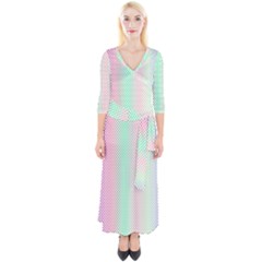 Pattern Quarter Sleeve Wrap Maxi Dress by gasi