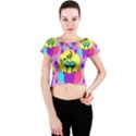 Crazy Crew Neck Crop Top View1