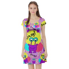 Crazy Short Sleeve Skater Dress by gasi