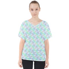 Pattern V-Neck Dolman Drape Top