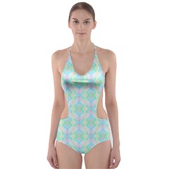 Pattern Cut-out One Piece Swimsuit by gasi