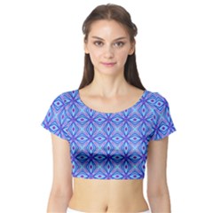 Pattern Short Sleeve Crop Top by gasi