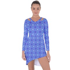 Pattern Asymmetric Cut-out Shift Dress by gasi