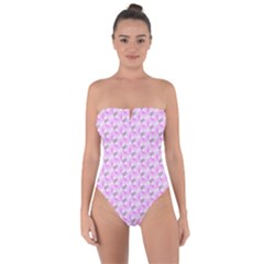 Pattern Tie Back One Piece Swimsuit by gasi