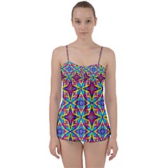 Pattern Babydoll Tankini Set