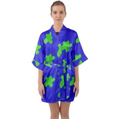 Pattern Quarter Sleeve Kimono Robe by gasi