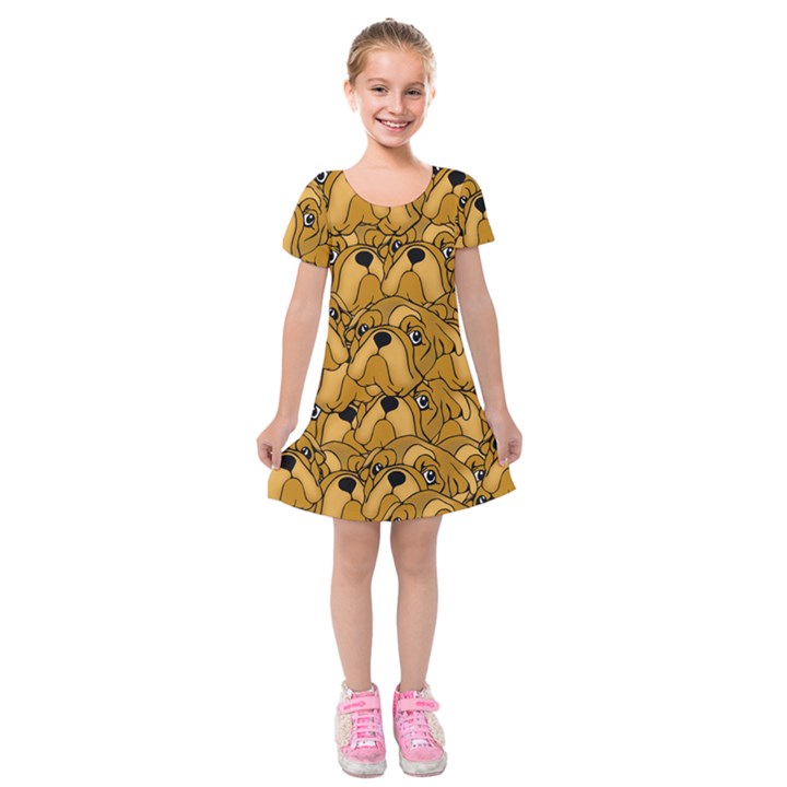 Bulldogge Kids  Short Sleeve Velvet Dress