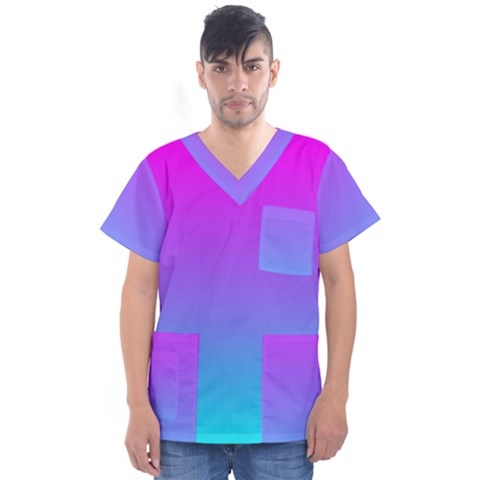 Pattern Men s V-neck Scrub Top by gasi