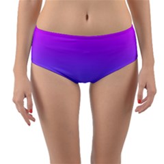 Pattern Reversible Mid-waist Bikini Bottoms