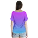 Pattern V-Neck Flutter Sleeve Top View2