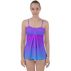 Pattern Babydoll Tankini Set