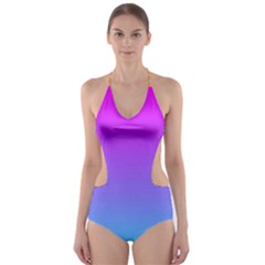 Pattern Cut-out One Piece Swimsuit by gasi