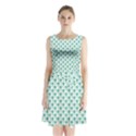 Pattern Sleeveless Waist Tie Chiffon Dress View1