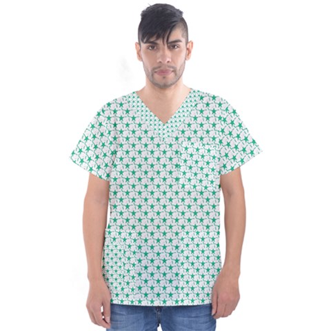 Pattern Men s V-neck Scrub Top by gasi