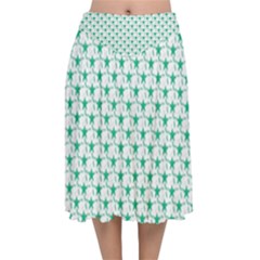 Pattern Velvet Flared Midi Skirt by gasi