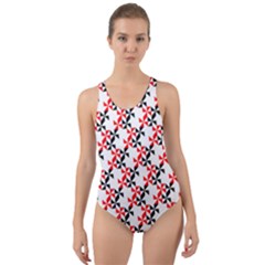 Pattern Cut-out Back One Piece Swimsuit