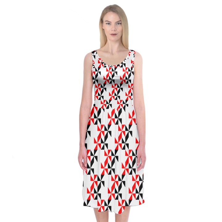 Pattern Midi Sleeveless Dress