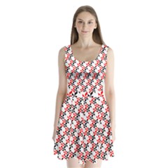 Pattern Split Back Mini Dress  by gasi