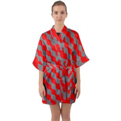 Pattern Quarter Sleeve Kimono Robe by gasi