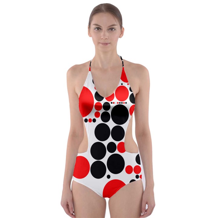 Pattern Cut-Out One Piece Swimsuit