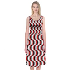 Pattern Midi Sleeveless Dress by gasi