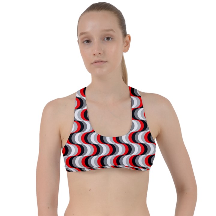 Pattern Criss Cross Racerback Sports Bra