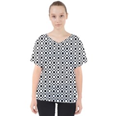 Pattern V-neck Dolman Drape Top