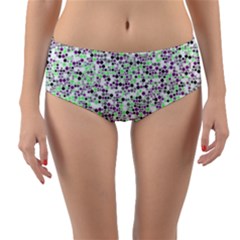 Pattern Reversible Mid-waist Bikini Bottoms by gasi