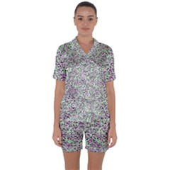 Pattern Satin Short Sleeve Pyjamas Set