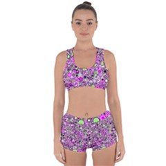 Pattern Racerback Boyleg Bikini Set