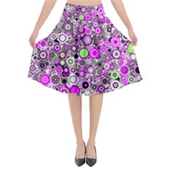 Pattern Flared Midi Skirt by gasi