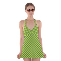 Pattern Halter Dress Swimsuit  by gasi