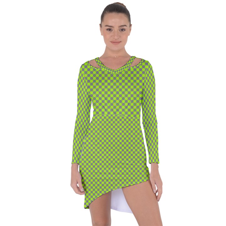 Pattern Asymmetric Cut-Out Shift Dress