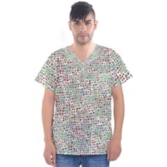 Pattern Men s V-neck Scrub Top