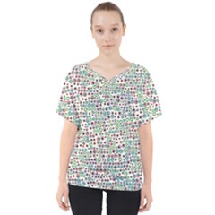 Pattern V-neck Dolman Drape Top