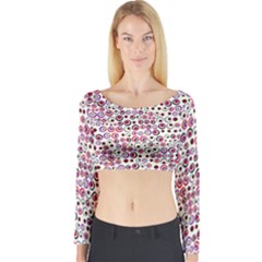 Pattern Long Sleeve Crop Top by gasi