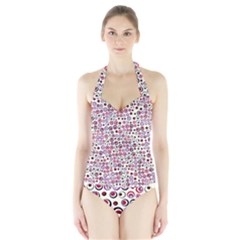 Pattern Halter Swimsuit by gasi