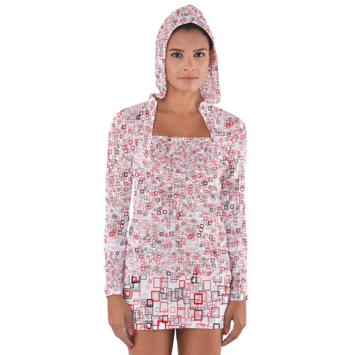 Pattern Long Sleeve Hooded T-shirt