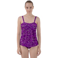 Pattern Twist Front Tankini Set