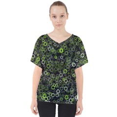 Pattern V-neck Dolman Drape Top by gasi