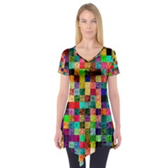 Pattern Short Sleeve Tunic  by gasi