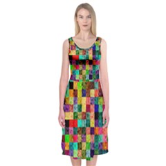 Pattern Midi Sleeveless Dress by gasi