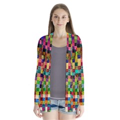 Pattern Drape Collar Cardigan by gasi