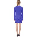 Pattern V-neck Bodycon Long Sleeve Dress View2