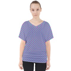 Pattern V-neck Dolman Drape Top