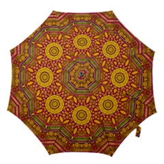 Sunshine Mandala And Other Golden Planets Hook Handle Umbrellas (medium) by pepitasart